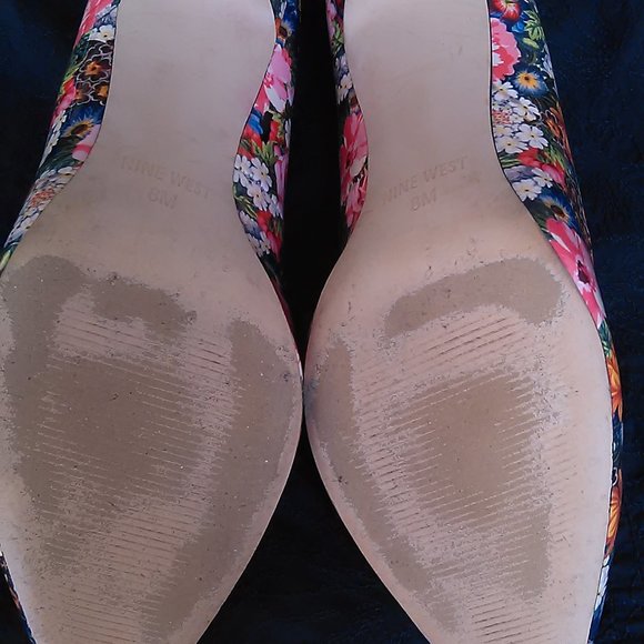 Nine West Floral Pumps Stilettos "Flax" SZ 8M - Picture 6 of 8